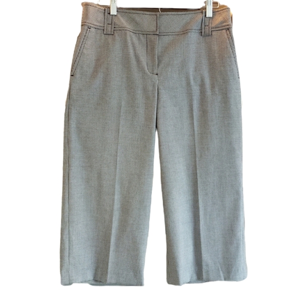 Ann Taylor Black & White Houndstooth Wide Leg Capri Pants, sz 8 - Picture 1 of 8